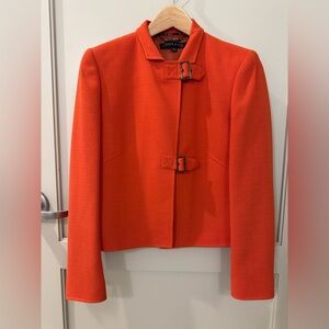 Anne Klein vintage y2k Orange double Buckle-Front Women's Jacket Blazer 6
